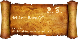 Mehler Bardó névjegykártya